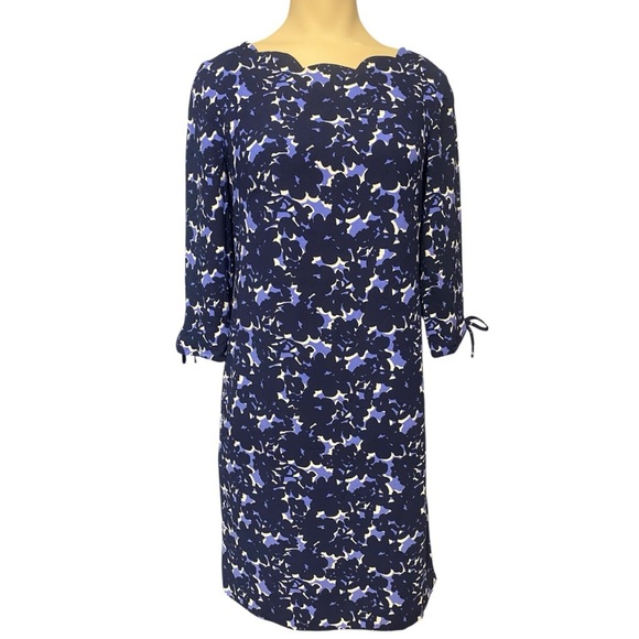 Talbots Dresses & Skirts - Talbots Navy and White Floral Long Sleeve Dress